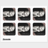 Baby First Christmas Winter Snowflakes Foto Birth Quadratischer Aufkleber (Blatt)