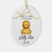 Baby First Christmas Woodland Animal Lion Unisex Keramik Ornament (Rechts)