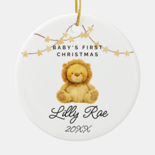 Baby First Christmas Woodland Animal Lion Unisex Keramik Ornament