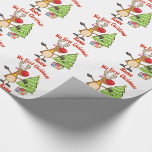 Baby First Christmas WRAPPING Rentier Custom Geschenkpapier
