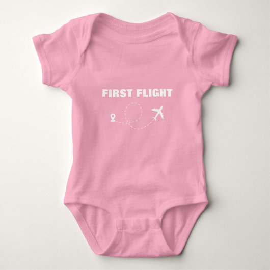 Baby First FLIGHT, Cooles Flugzeug, Reise Baby Strampler (Vorderseite)