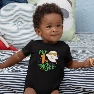 Baby First Halloween Ghost Boo Baby Strampler