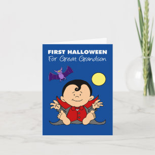 Baby First Halloween Great Grandson Vampire Bat Feiertagskarte