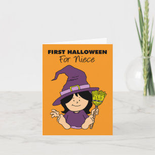 Baby First Halloween Niece Cartoon Hexe Feiertagskarte