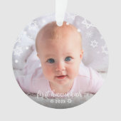 Baby First Hanukkah Stars Snowflakes Neue Eltern Ornament (Vorderseite)