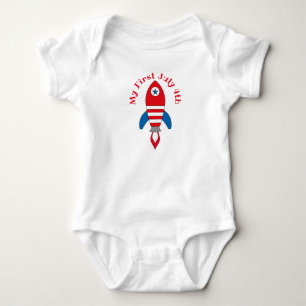 Baby First July 4 White One Stück Strampler