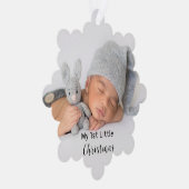 Baby First Little Christmas Foto Ornament Karte (Rechts)