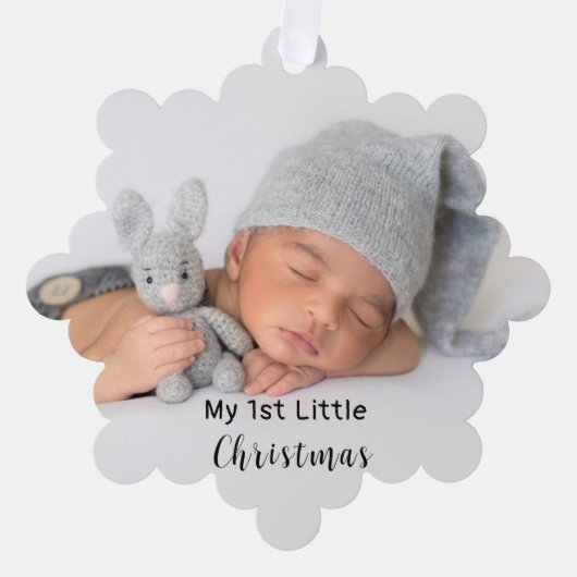 Baby First Little Christmas Foto Ornament Karte (Vorderseite)