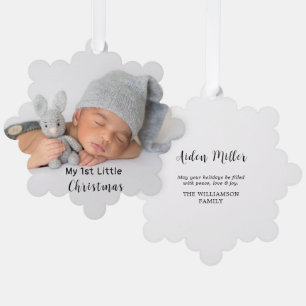 Baby First Little Christmas Foto Ornament Karte