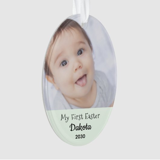 Baby First Oaster Foto Name Jahr Personalisiert Ornament (Vorderseite)