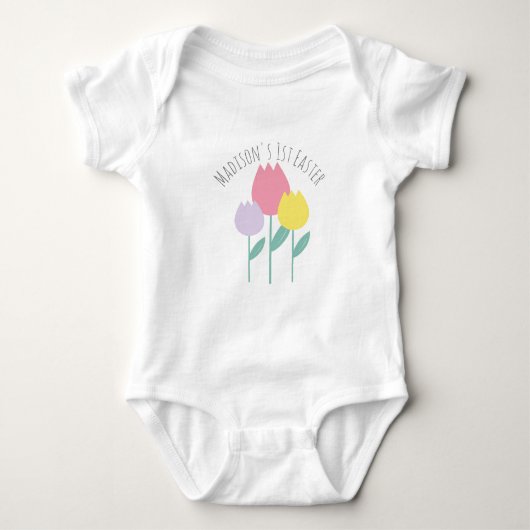 Baby First Oaster Spring Tulips Baby Bodysuit Baby Strampler (Vorderseite)