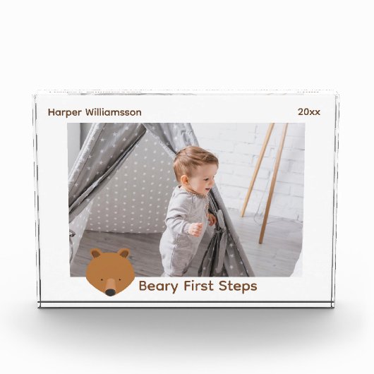 Baby First Steps Bear Christmas Fotoblock (Vorderseite)