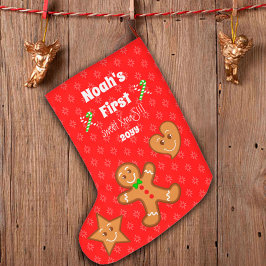 Baby First Sweet XmaS Gingerbread Pals 2 Seiten Großer Weihnachtsstrumpf