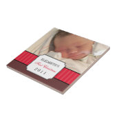 Baby First Weihnachten Rot Band Strip Keepake Fliese (Seite)