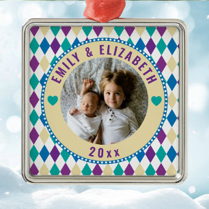 Baby First Weihnachts Familie Custom Foto Template Ornament Aus Metall