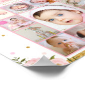 Baby First Year Birthday Foto Meilenstein Collage Poster (Ecke)
