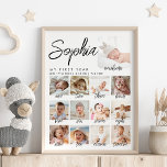 Baby First Year Foto Collage Custom Poster<br><div class="desc">Feiern Sie das erste Jahr Ihres Babys mit diesem herzerwärmenden Poster. Dieses Poster mit einer charmanten Collage von Fotos erfasst die wertvollen Momente des Wachstums und der Entwicklung Ihres Kindes. Die enthaltenen Geburtsdaten, wie z.B. Geburtsgewicht und -zeit, fügen diesem Pfand eine persönliche Touch hinzu. Zeigen Sie dieses Plakat in Ihrem...</div>