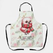Baby Flamingo Chick Wishing You A Merry Christmas Schürze (Vorderseite)