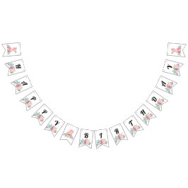 Baby Flamingo Happy Birthday Wimpelkette