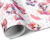 Baby Flamingo Holiday Wrapping Paper Geschenkpapier (Rolleneckpunkt)