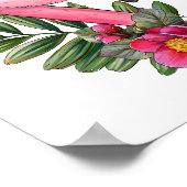 Baby Flamingo Rose Animal Poster | Wall Print (Ecke)