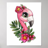 Baby Flamingo Rose Animal Poster | Wall Print (Vorne)