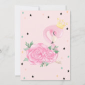 Baby Flamingo, Stars, Princess Baby Dusche Einladung (Rückseite)