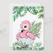 Baby Flamingo Tropical Blätter Baby Shower Einladung (Rückseite)