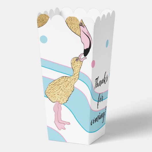 Baby Flamingo und Mama Babydusche Geschenkschachtel (Rückseite)