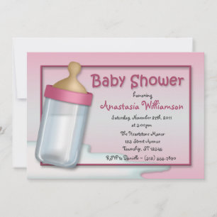 Baby Flasche Pink Baby Dusche Einladungen
