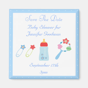 Baby-Flaschen-u. Geklapper-Save the Date Magnet