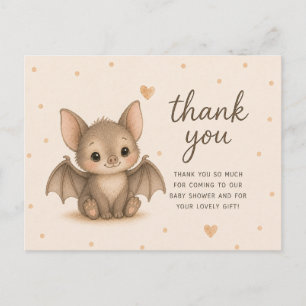 Baby-Fledermaus-Baby-Shower-Dankeschön Postkarte