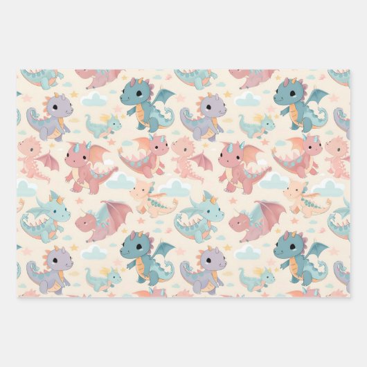 Baby-Fliegdragons Geschenkpapier Set (Vorderseite 3)