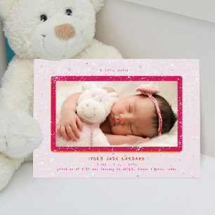 Baby Flurry   Horizontale Geburtsanzeige Einladung