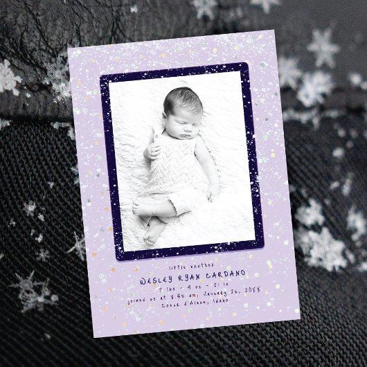 Baby Flurry | Vertikale Geburtsankündigung Einladung