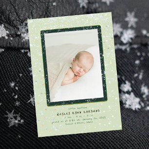 Baby Flurry   Vertikale Geburtsankündigung Einladung