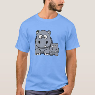 Baby-Flusspferd-Familie, niedliche wilde Safari T-Shirt