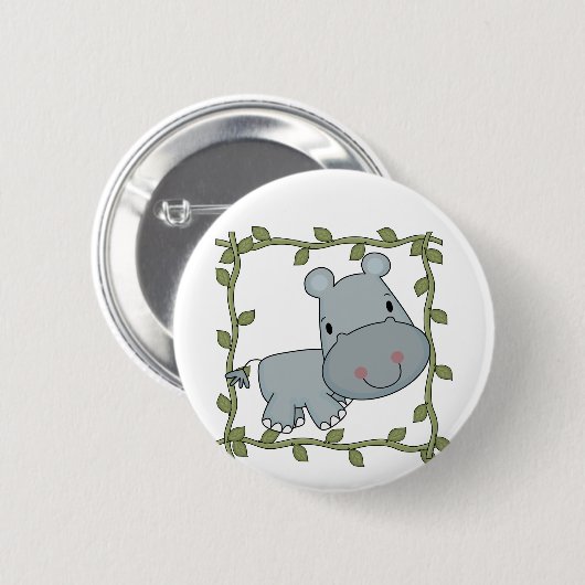 Baby-Flusspferd-T-Shirts und Geschenke Button (Vorne & Hinten)