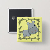 Baby-Flusspferd-T-Shirts und Geschenke Button (Vorne & Hinten)
