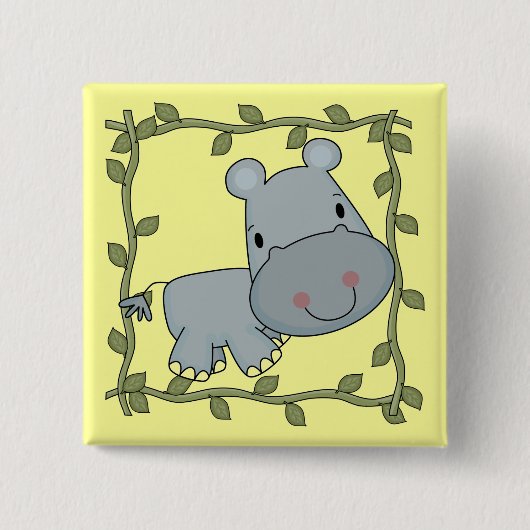 Baby-Flusspferd-T-Shirts und Geschenke Button (Vorderseite)