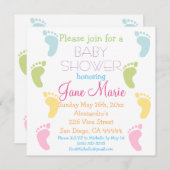 Baby Foot druckt Babydusche Einladungen (Vorne/Hinten)