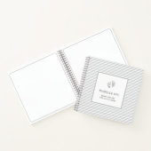 Baby Footprint Grau Stripes Baby Memory Book Notizblock (Innenseite)