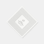 Baby Footprint Grau Stripes Napkin | Babydusche Serviette (Ecke)