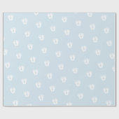 BABY FOOTPRINT HEARTS niedliche weiße Füße blau Geschenkpapier (Flach)