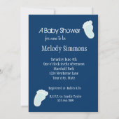 Baby Footprints Baby Dusche Einladung (Rückseite)