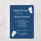 Baby Footprints Baby Dusche Einladung (Rückseite)