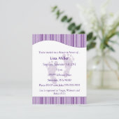 Baby Footprints Baby Shooter - Lila Einladung (Stehend Vorderseite)