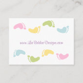 Baby Footprints Baby Showdusche Windeln Raffel Tic Begleitkarte (Rückseite)