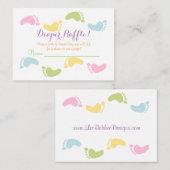 Baby Footprints Baby Showdusche Windeln Raffel Tic Begleitkarte (Vorne/Hinten)
