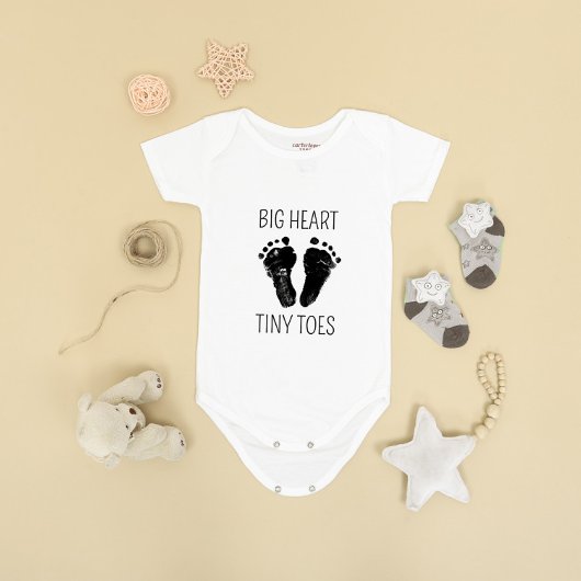 Baby Footprints Big Heart Tiny Toes Bodysuit Baby Strampler